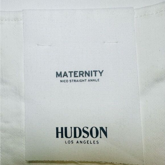 HUDSON Maternity Nico Straight Ankle White Denim Jeans Women's 32 NWT - Picture 5 of 15